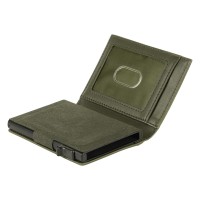 ARKON, genuine leather card holder with rfid protection, olive