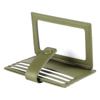 SLIP, genuine leather card holder, 8/1, olive