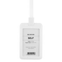 SELF, lanyard id holder, white