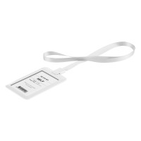 SELF, lanyard id holder, white