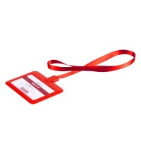 SELF H, lanyard id holder, red