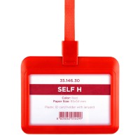 SELF H, lanyard id holder, red