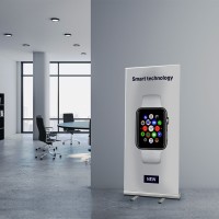 ROLL UP 100, aluminium roll up banner, silver