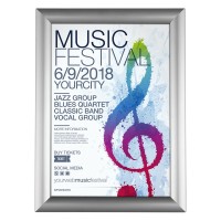 SNAP FRAME A2, aluminum poster stand, silver