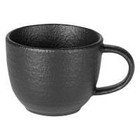 TRIBECA, set of two stoneware cappuccino cups and saucers, 2 x 180 ml, black