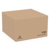 TOTEM, set of two stoneware cappuccino cups and saucers, 2 x 200 ml, black