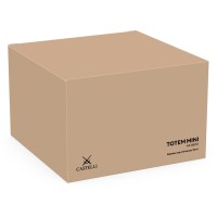 TOTEM MINI, set of two stoneware espresso cups and saucers, 2 x 85 ml, black