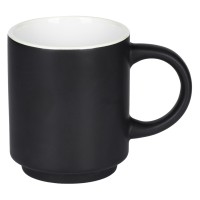 FRESCA, stoneware stackable mug, 180 ml, black