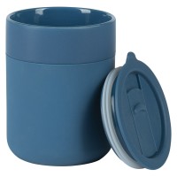 JONA, stoneware mug with silicone cover, 340 ml, blue