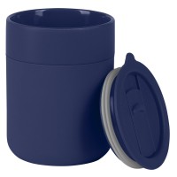 JONA, stoneware mug with silicone cover, 340 ml, navy blue