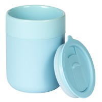JONA, stoneware mug with silicone cover, 340 ml, sky blue