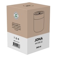 JONA, stoneware mug with silicone cover, 340 ml, sky blue