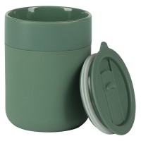 JONA, stoneware mug with silicone cover, 340 ml, green
