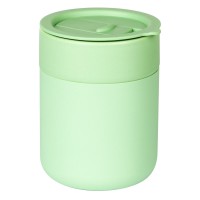 JONA, stoneware mug with silicone cover, 340 ml, pastel green