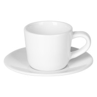 MILL MINI, fine stoneware espresso cup and saucer, 100 ml, white