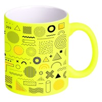 LASSI NEON, stoneware sublimation mug, 325 ml, neon yellow
