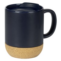 CORTADO, stoneware mug with cork bottom, 400 ml, blue