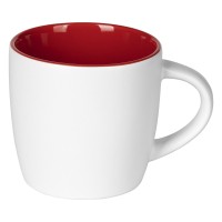 BERRY WHITE, stoneware mug, 300 ml, red