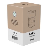 LARS, stoneware mug with bamboo lid and holder, 340 ml, black