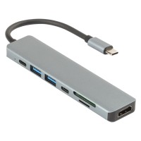 VOLT 7IN1, 7 ports usb hub, dark gray