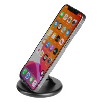STOCK, plastic box with adapters and mobile phone stand, black