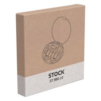 STOCK, plastic box with adapters and mobile phone stand, black