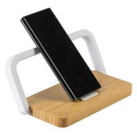 LANTERN, wireless charger, 15w and mobile phone stand with led light, beige