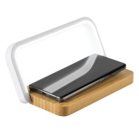 LANTERN, wireless charger, 15w and mobile phone stand with led light, beige