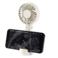 VORTEX, handheld fan with 3 speeds and phone holder, white