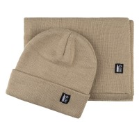NORDIC SET, winter cap and scarf, beige