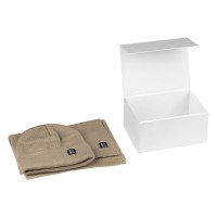 NORDIC SET, winter cap and scarf, beige