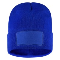 ANDI, winter cap with square patch, royal blue
