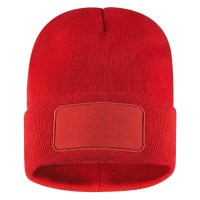 ANDI, winter cap with square patch, red