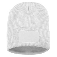 ANDI, winter cap with square patch, white