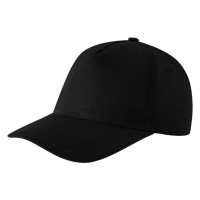 DEBBI, cap with 5 panels, velcro back closure, black