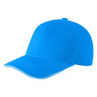 SPRINT, cap with 6 panels, sandwich sun shade, velcro back closure, turquoise