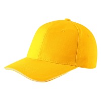 SPRINT, cap with 6 panels, sandwich sun shade, velcro back closure, yellow