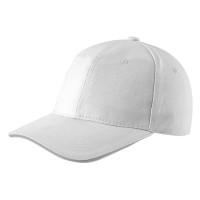 SPRINT, cap with 6 panels, sandwich sun shade, velcro back closure, white