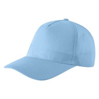 JUNIOR, kids' cap with 5 panels, velcro back closure, sky blue
