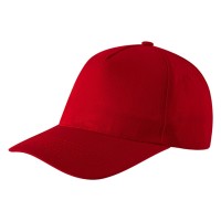 JUNIOR, kids' cap with 5 panels, velcro back closure, red