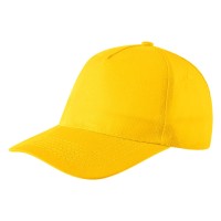 JUNIOR, kids' cap with 5 panels, velcro back closure, yellow