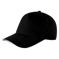 BASEBALL, cap with 5 panels, velcro back closure, black