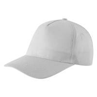 JUNIOR, kids' cap with 5 panels, velcro back closure, white