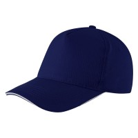 BASEBALL, cap with 5 panels, velcro back closure, blue