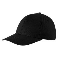 STAR, cap with 6 panels, velcro back closure, black