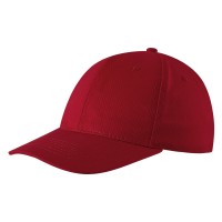STAR, cap with 6 panels, velcro back closure, red