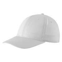 STAR, cap with 6 panels, velcro back closure, white