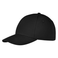 DEBBI ORGANIC, cap with 5 panels, velcro back closure, black