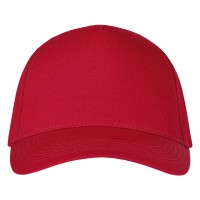 DEBBI ORGANIC, cap with 5 panels, velcro back closure, red