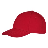DEBBI ORGANIC, cap with 5 panels, velcro back closure, red